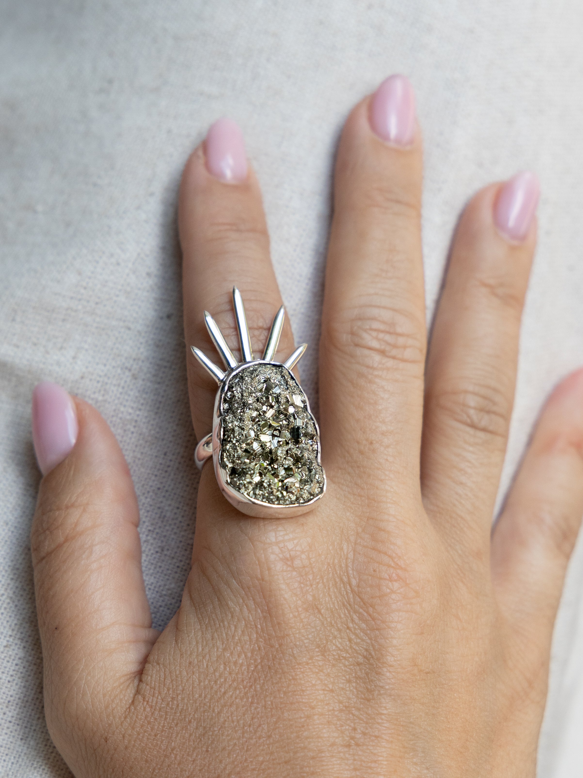 Sol Pyrite Ring in Sterling Silver